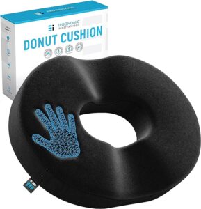 ERGONOMIC INNOVATIONS Donut Cushion for Coccyx Pain & Pressure Relief, Seat Cushions for Office Chair Cushion 1